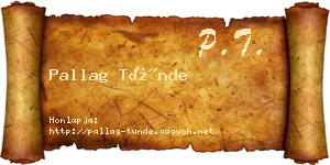 Pallag Tünde névjegykártya